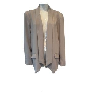 Quince Sand Open Blazer XL Oversized Long Sleeve Jacket Neutral Layer w/ Flaws